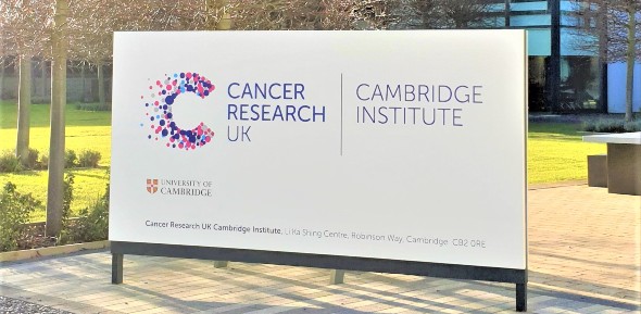 Photo of CRUK Cambridge Institute sign